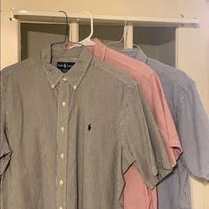 Short Sleeve Searsucker Polos (Three Shirts)